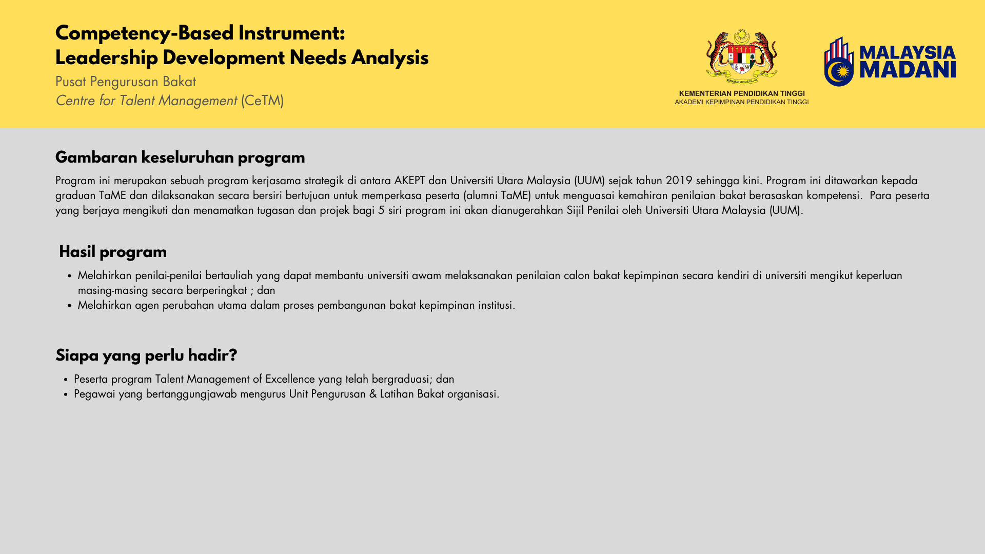 Competency Based Instrument  Leadership Development Needs Analysis LeadDNA